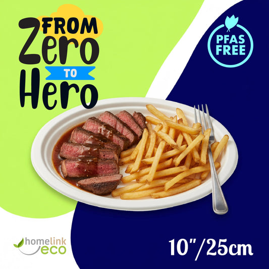 10" / 25cm Round Bagasse Plate