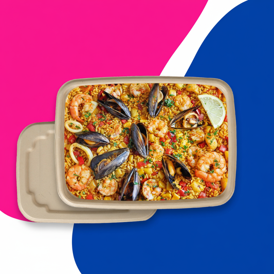 27oz / 800ml Bagasse Square Container