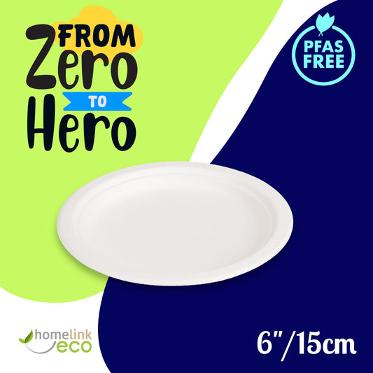 6" /  15cm Round Bagasse Plate
