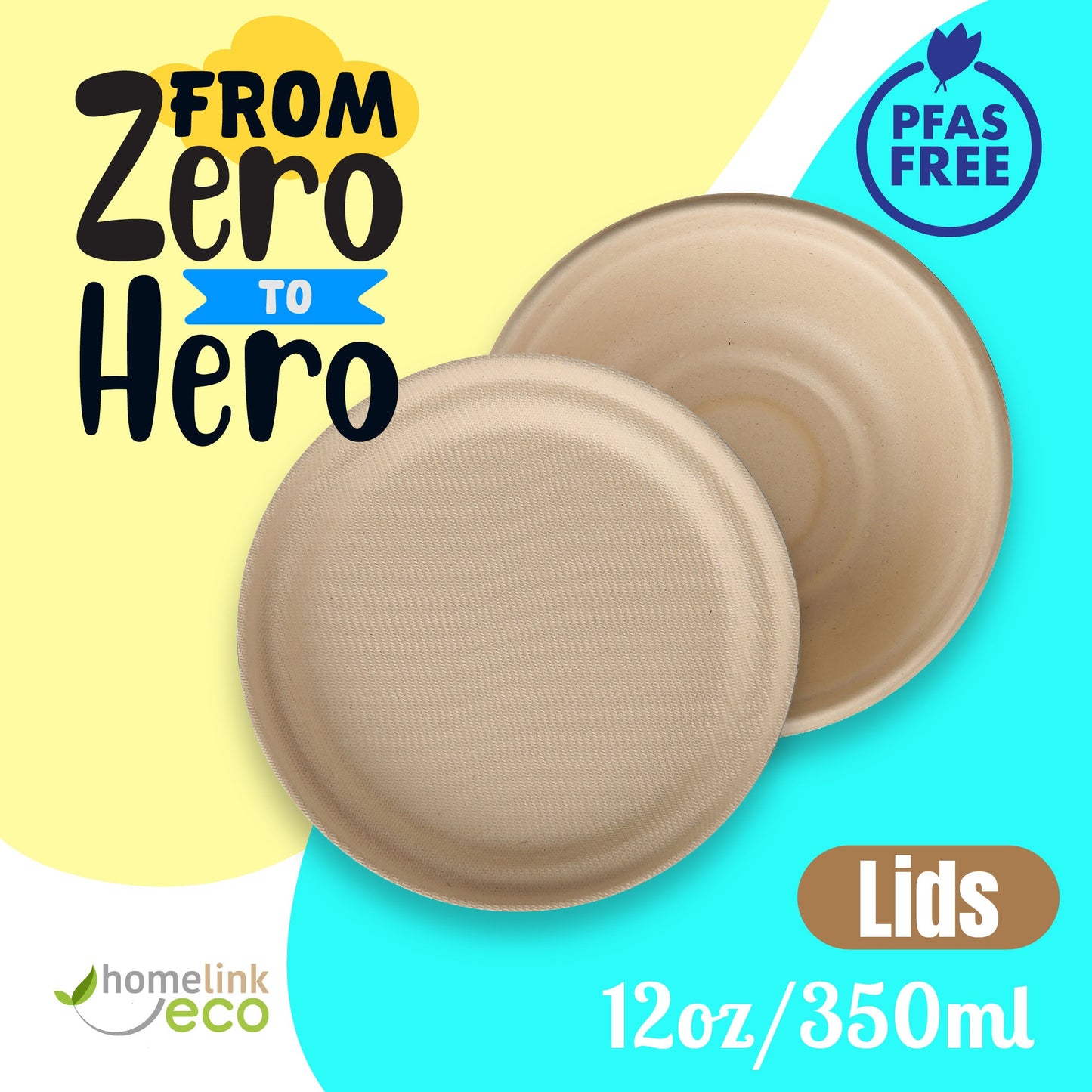 Lids for 12oz /  350ml Bagasse Bowl