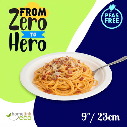 9" / 23cm Round Bagasse Plates