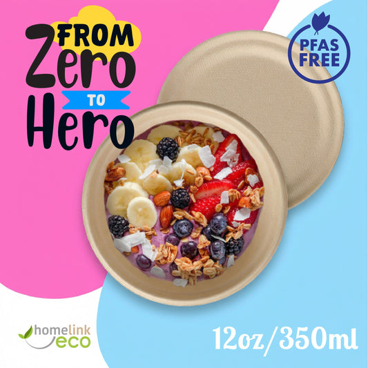 12oz / 350ml Bagasse Bowl H